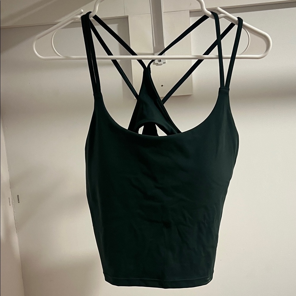 Fabletics Dark Green Strappy Tank Top